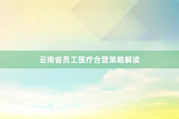 云南省员工医疗合营策略解读